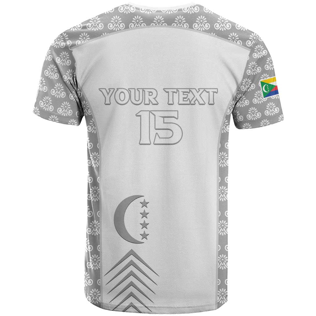 Custom Comoros Football T-Shirt Go Champions White Les Coelacantes Graphic Tee