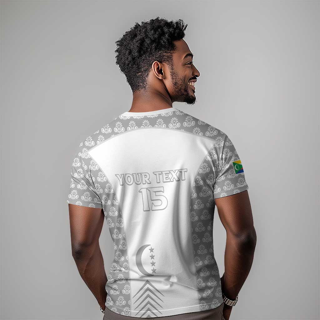 Custom Comoros Football T-Shirt Go Champions White Les Coelacantes Graphic Tee