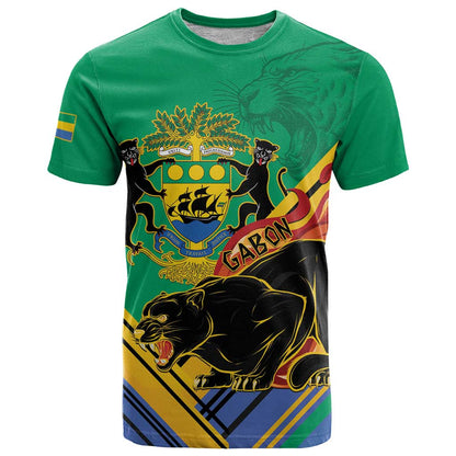 Gabon Black Panther T-Shirt Coat Of Arms Graphic Tee