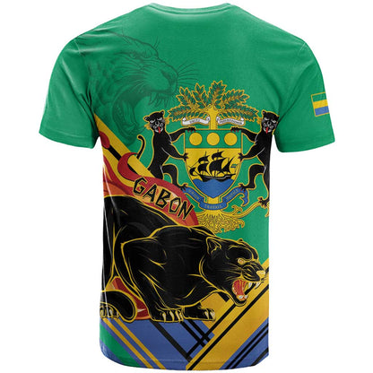 Gabon Black Panther T-Shirt Coat Of Arms Graphic Tee