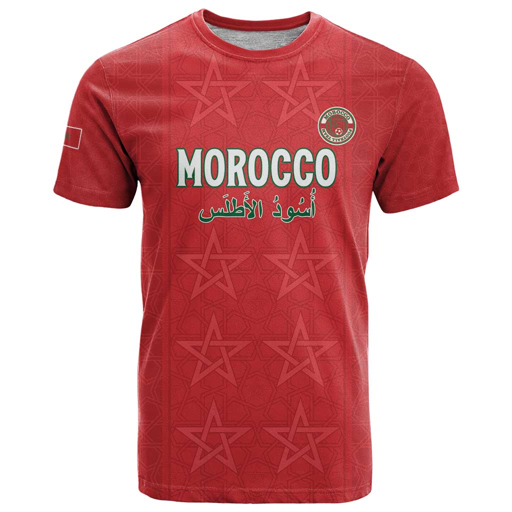 Custom Morocco Football T-Shirt Dima Maghrib Graphic Tee