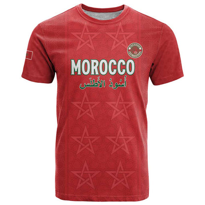 Custom Morocco Football T-Shirt Dima Maghrib Graphic Tee