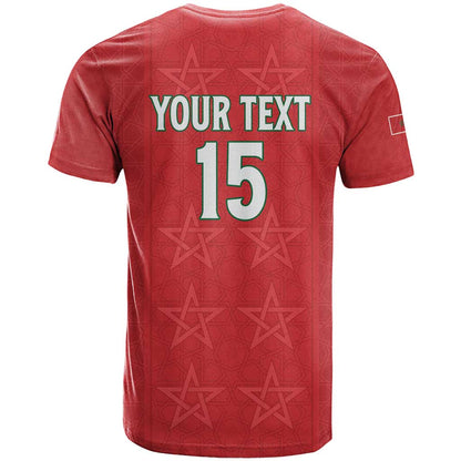 Custom Morocco Football T-Shirt Dima Maghrib Graphic Tee