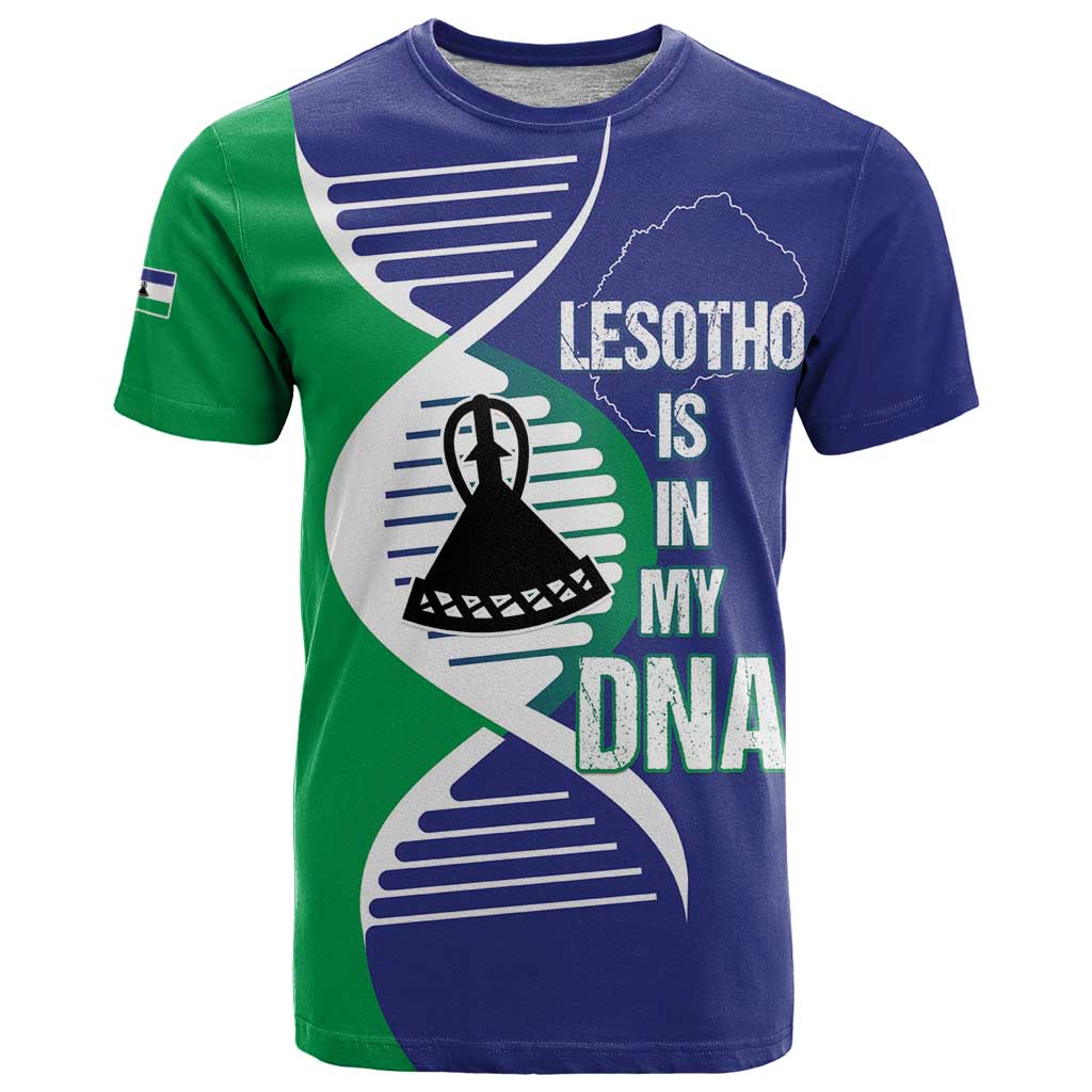 Lesotho Is In My DNA T-Shirt Lesotho Map and Coat Of Arms Graphic Tee