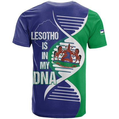 Lesotho Is In My DNA T-Shirt Lesotho Map and Coat Of Arms Graphic Tee
