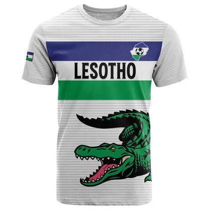 Custom Lesotho Football T-Shirt Likuena For Victory Graphic Tee