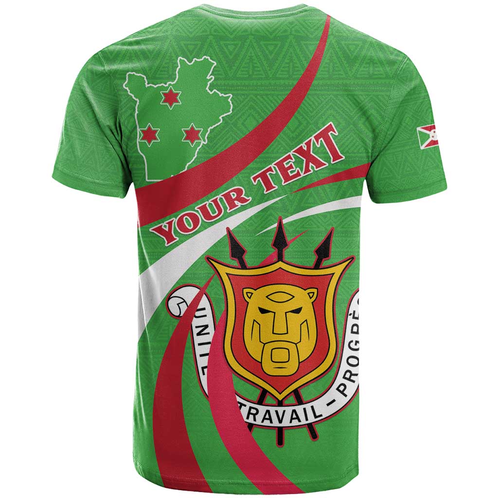 Personalized Burundi Independence Day T-Shirt Coat Of Arms With Map Graphic Tee