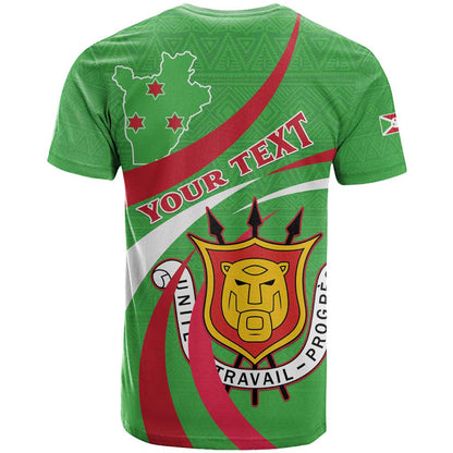 Personalized Burundi Independence Day T-Shirt Coat Of Arms With Map Graphic Tee