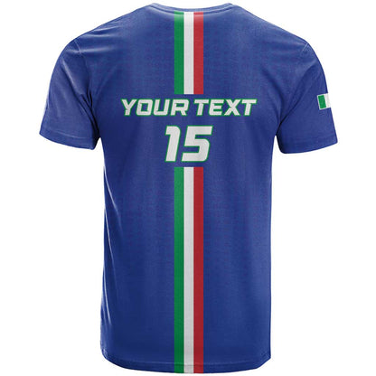 Custom Italy Football T-Shirt Come On Gli Azzurri Graphic Tee