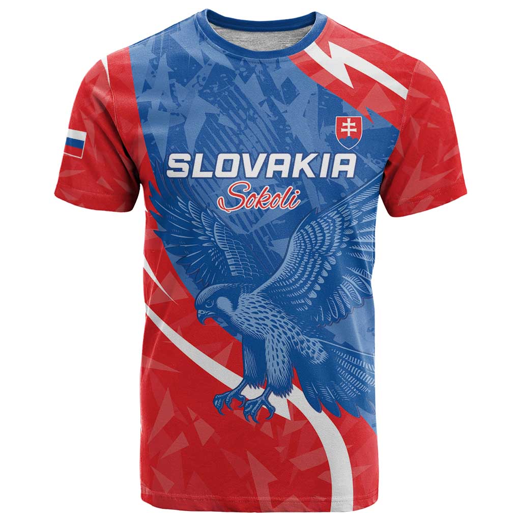 Custom Slovakia Football T-Shirt Come On Sokoli Graphic Tee