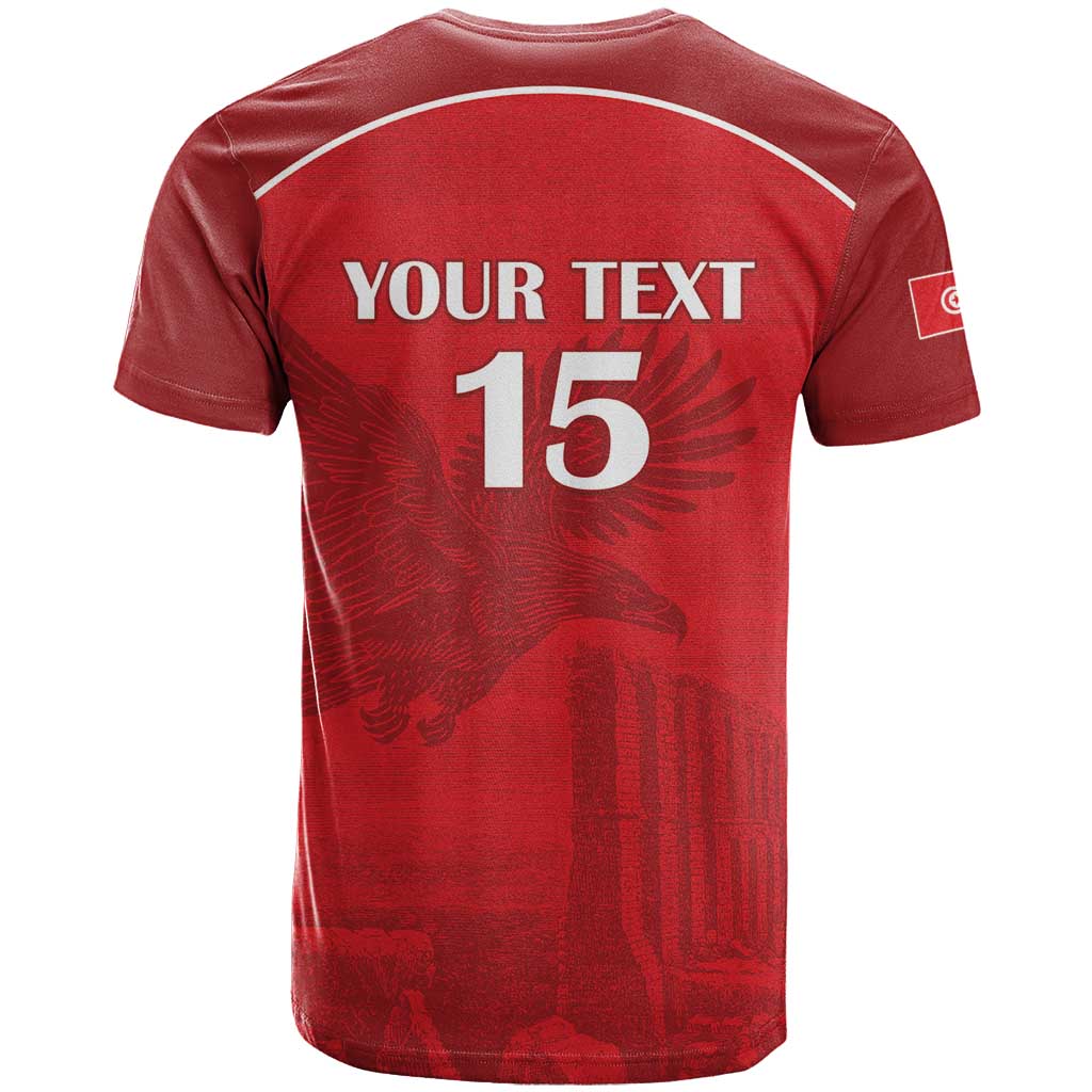 Custom Tunisia Football T-Shirt Red Eagles of Carthage Graphic Tee