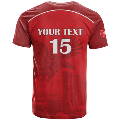 Custom Tunisia Football T-Shirt Red Eagles of Carthage Graphic Tee