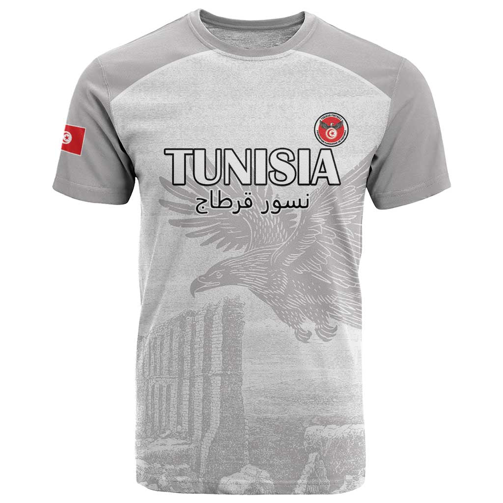 Custom Tunisia Football T-Shirt White Eagles of Carthage Graphic Tee