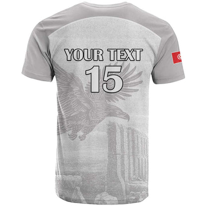 Custom Tunisia Football T-Shirt White Eagles of Carthage Graphic Tee