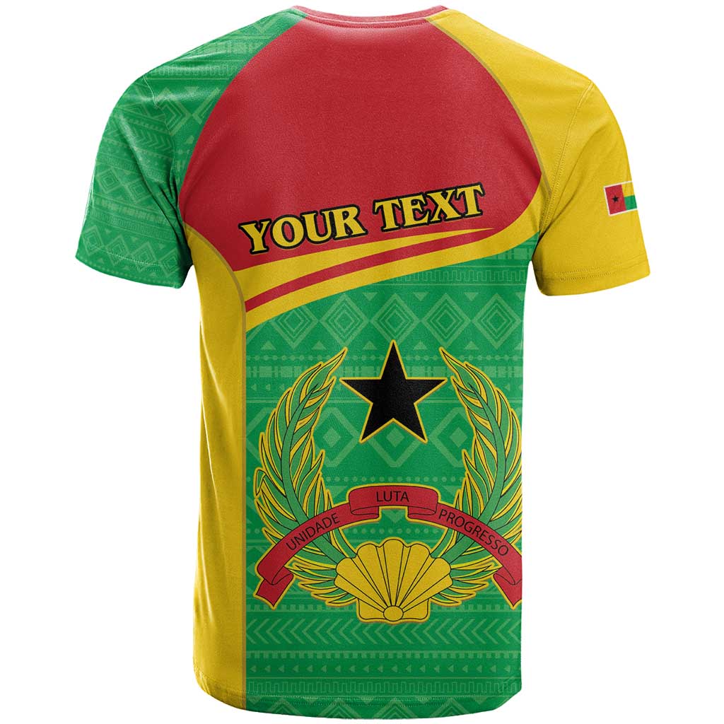 Personalised Guinea Bissau T-Shirt Coat Of Arms - African Pattern Graphic Tee