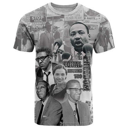 Civil Rights Leaders T-Shirt Freedom Is Equal Housing Too Graphic Tee