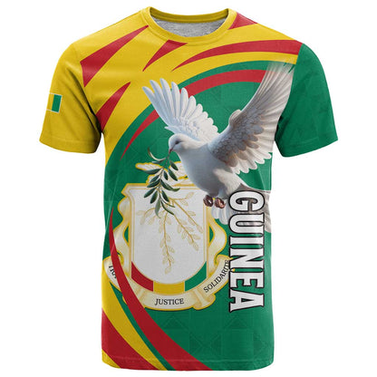 Guinea-Conakry T-Shirt Coat Of Arms With Pigeon Graphic Tee