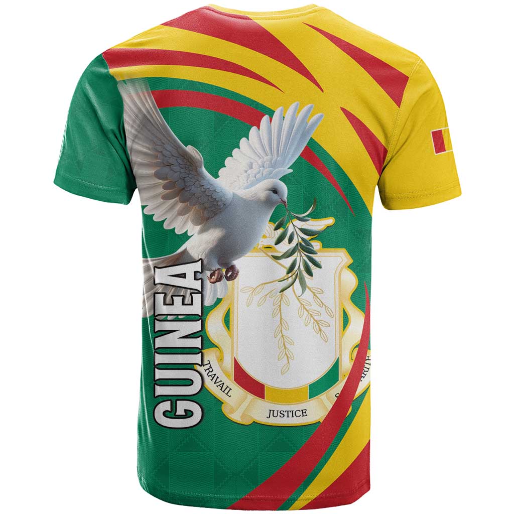 Guinea-Conakry T-Shirt Coat Of Arms With Pigeon Graphic Tee