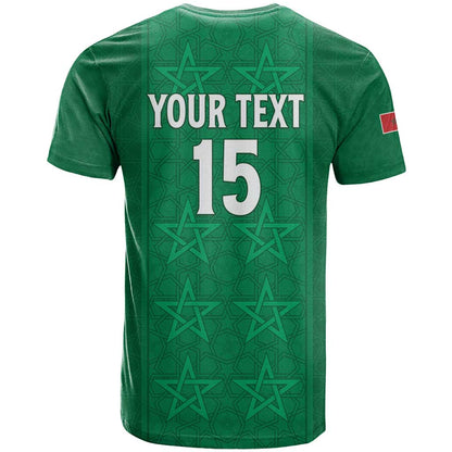 Custom Morocco Football T-Shirt Sir Sir Sir Graphic Tee