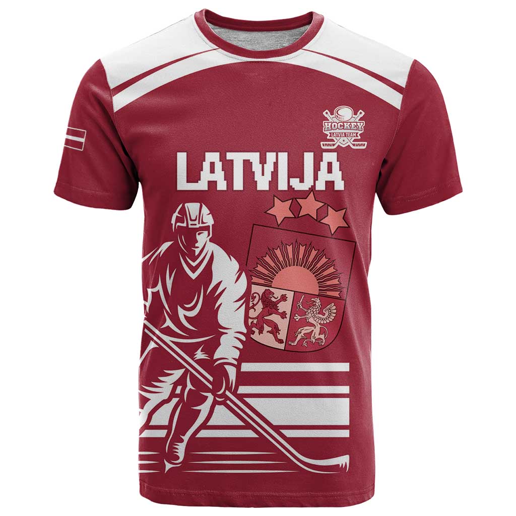 Custom Latvia Hockey T-Shirt Latvija Latvija Graphic Tee