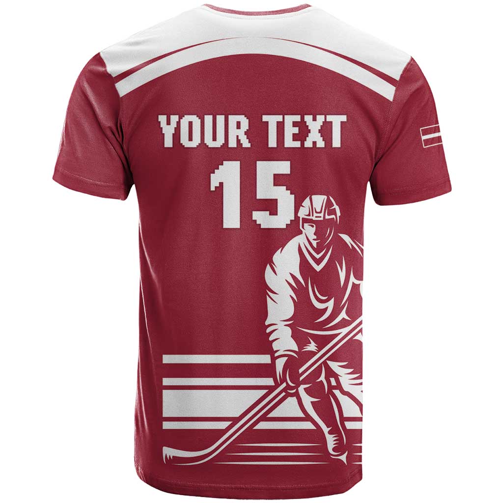 Custom Latvia Hockey T-Shirt Latvija Latvija Graphic Tee