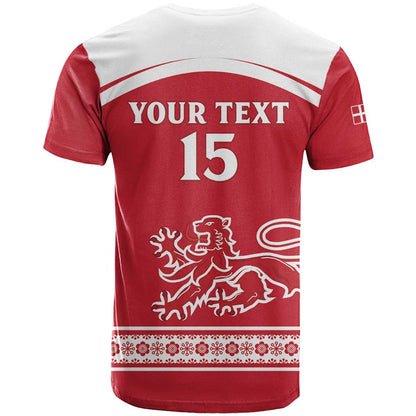 Custom Denmark Hockey T-Shirt Come On Danish Lions Graphic Tee