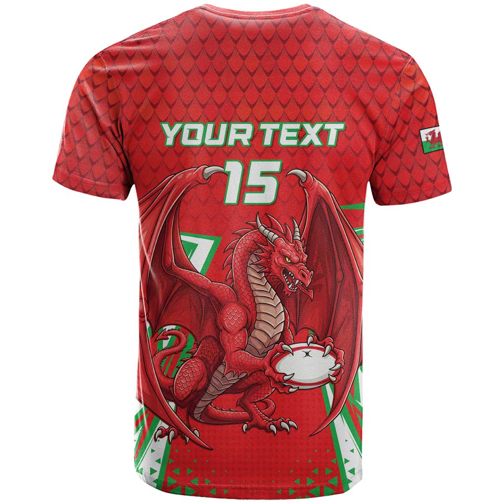 Wales Rugby Custom T-Shirt Dragon Scales Style Graphic Tee