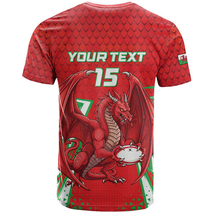 Wales Rugby Custom T-Shirt Dragon Scales Style Graphic Tee