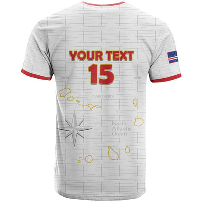 Custom Cape Verde Football T-Shirt Come On Tubaroes Azuis - White Graphic Tee