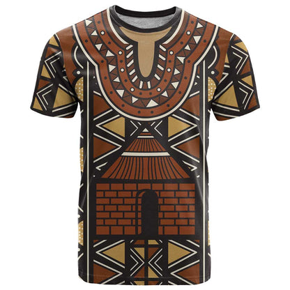 Mali Mud Cloth African Village T-Shirt Ethnic Geometry Style Graphic Tee