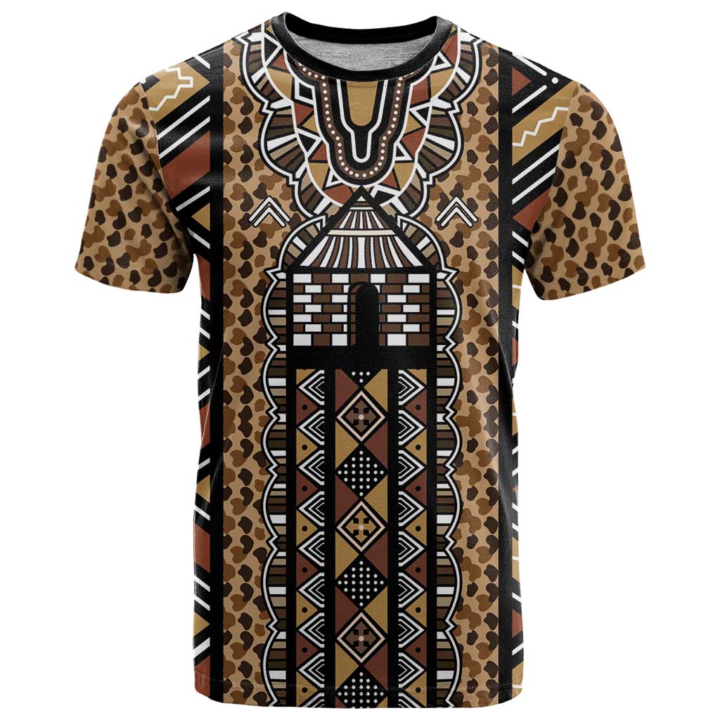 Mali Mud Cloth Leopards Legacy T-Shirt Tribal Village Graphic Tee