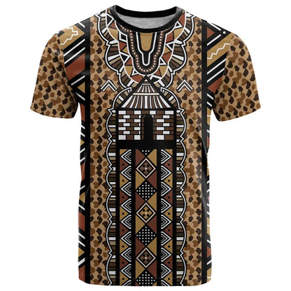 Mali Mud Cloth Leopards Legacy T-Shirt Tribal Village Graphic Tee