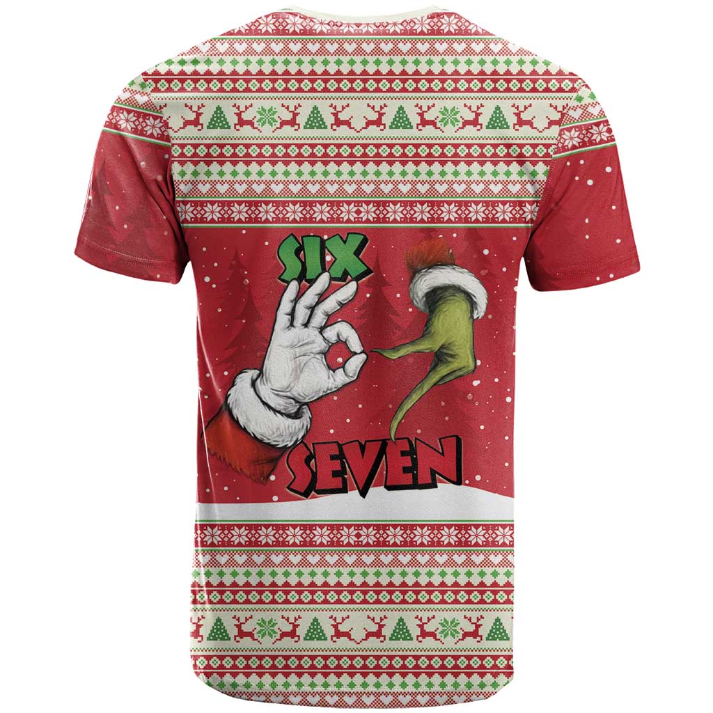 Funny Six Seven Meme Christmas T-Shirt Merry 67 Mas Graphic Tee