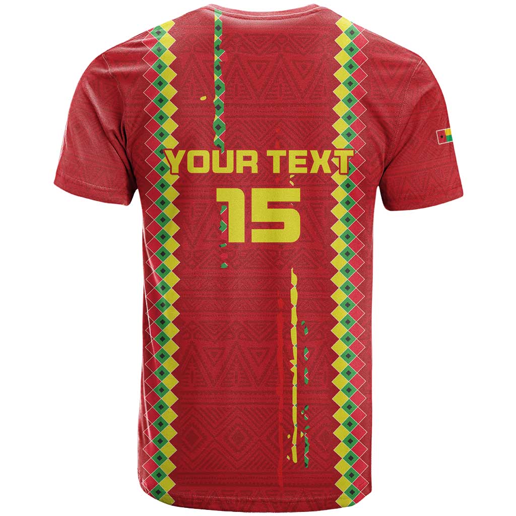 Custom Guinea Bissau Football T-Shirt Go Djurtus - Red Ver Graphic Tee