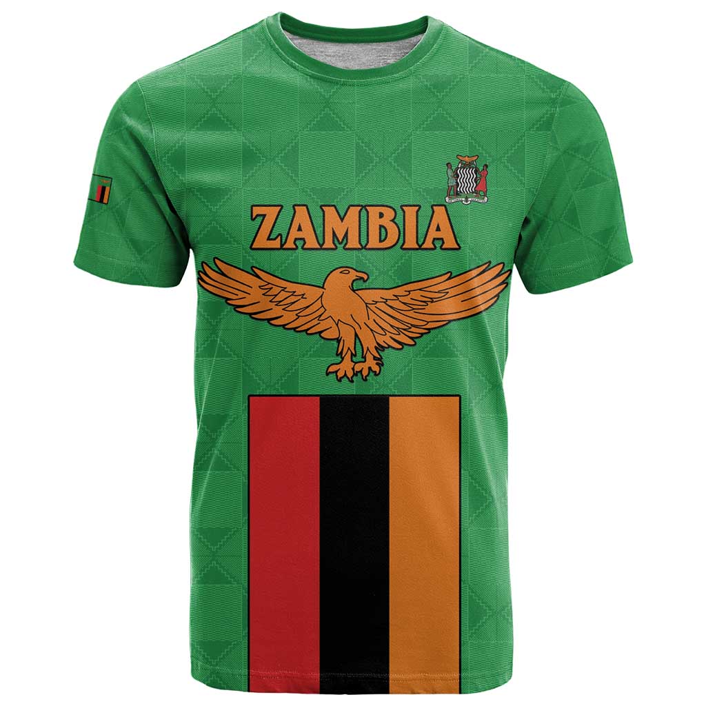 Personalised Zambia T-Shirt Flag Style Mix Kente Pattern Graphic Tee