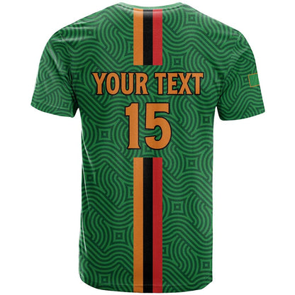 Custom Zambia Football T-Shirt Go Copper Bullets Graphic Tee