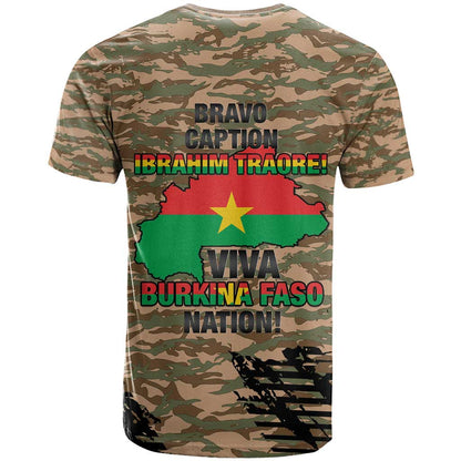 Burkina Faso Military T-Shirt Bravo Caption Traore! Viva Burkina Faso Nation! Graphic Tee