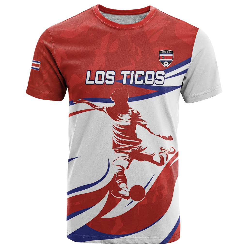 Custom Costa Rica Football T-Shirt Los Ticos With Bull Mascot Graphic Tee