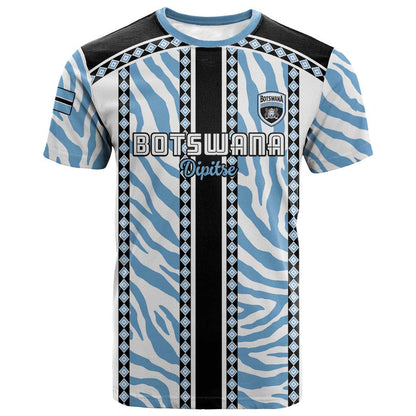 Custom Botswana Football T-Shirt Botswana Rising Again - Black Graphic Tee