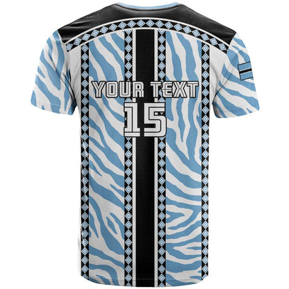 Custom Botswana Football T-Shirt Botswana Rising Again - Black Graphic Tee