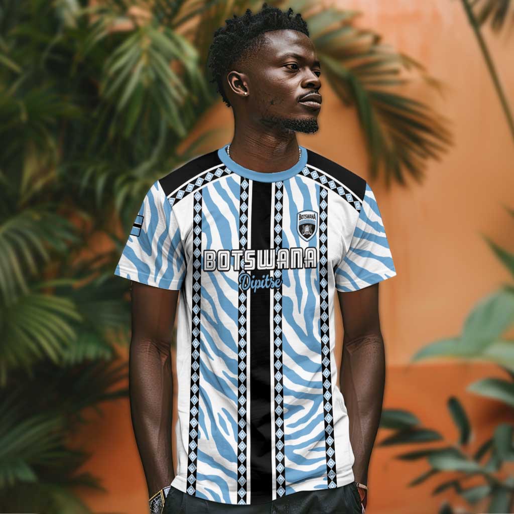 Custom Botswana Football T-Shirt Botswana Rising Again - Black Graphic Tee