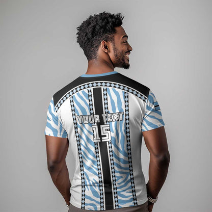 Custom Botswana Football T-Shirt Botswana Rising Again - Black Graphic Tee
