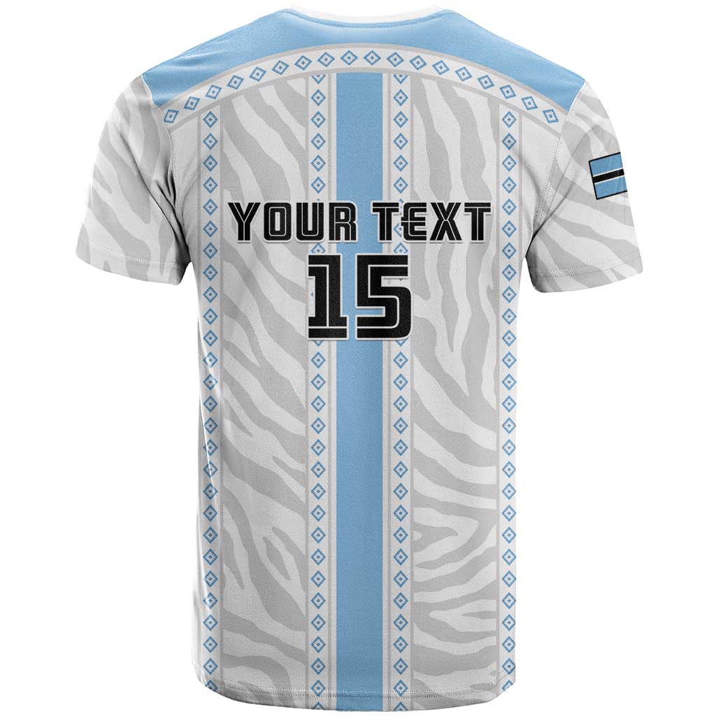Custom Botswana Football T-Shirt Botswana Rising Again - Blue Graphic Tee