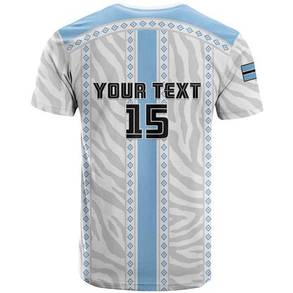 Custom Botswana Football T-Shirt Botswana Rising Again - Blue Graphic Tee