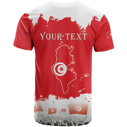 Personalised Tunisia Independence Day T-Shirt 69th Anniversary - Flag Map Graphic Tee