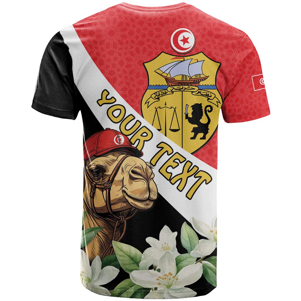 Personalised Tunisia T-Shirt Camelus Dromedarius With Jasmine Graphic Tee