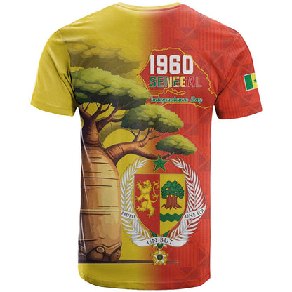 Senegal Independence Day T-Shirt Lion With Baobab Graphic Tee