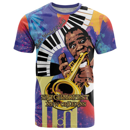 Satchmofest T-Shirt King Of Jazz What a Wonderful World Graphic Tee