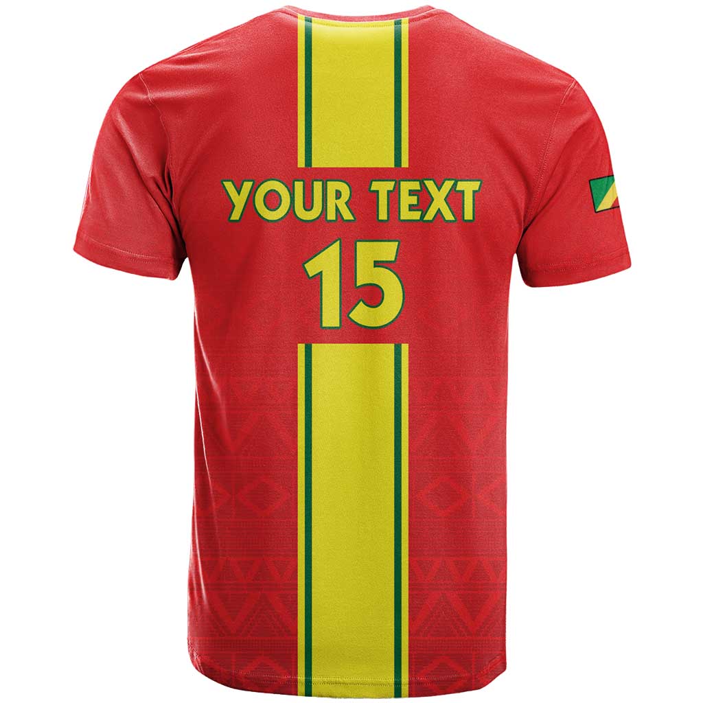 Custom Congo Brazzaville Football T-Shirt Go Ba Diabulu ya Mbwaki Red Color Graphic Tee