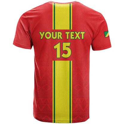 Custom Congo Brazzaville Football T-Shirt Go Ba Diabulu ya Mbwaki Red Color Graphic Tee